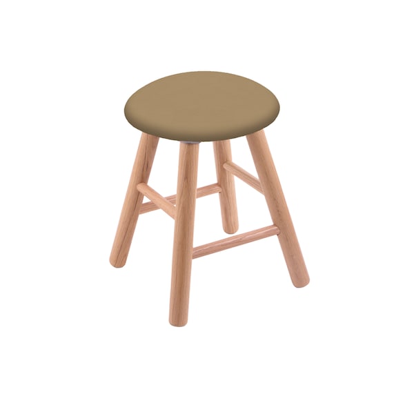 Oak Vanity Stool, Natural Finish, Graph Poppy Seat